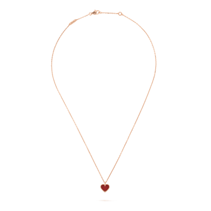 [Lora]SWEET CLOVER CARNELIAN HEART NECKLACE