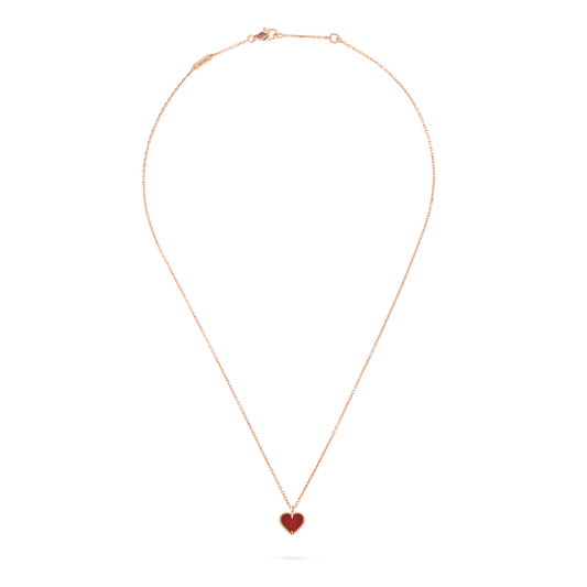[Lora]SWEET CLOVER CARNELIAN HEART NECKLACE