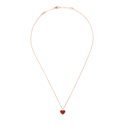 [LORA]SWEET CLOVER CARNELIAN HEART NECKLACE