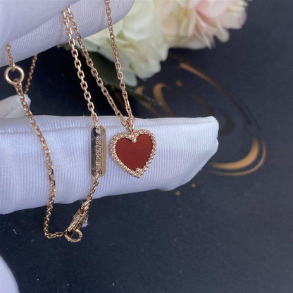 [Lora]SWEET CLOVER CARNELIAN HEART NECKLACE