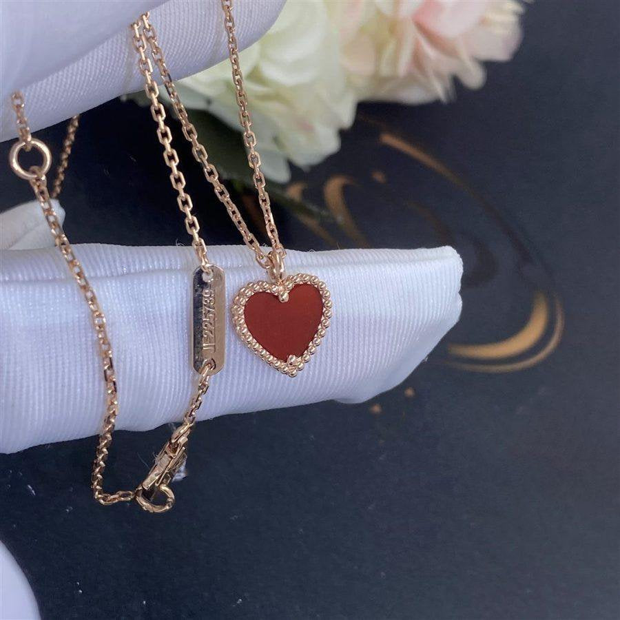 [LORA]SWEET CLOVER CARNELIAN HEART NECKLACE