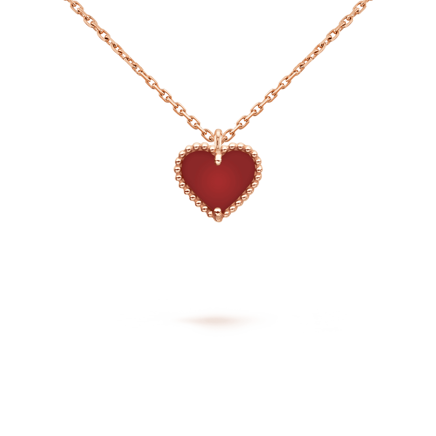 [LORA]SWEET CLOVER CARNELIAN HEART NECKLACE