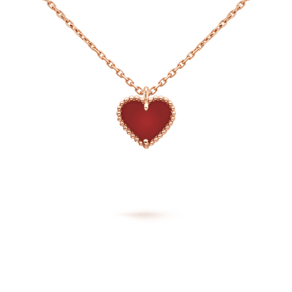 [LORA]SWEET CLOVER CARNELIAN HEART NECKLACE