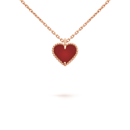 [Lora]SWEET CLOVER CARNELIAN HEART NECKLACE