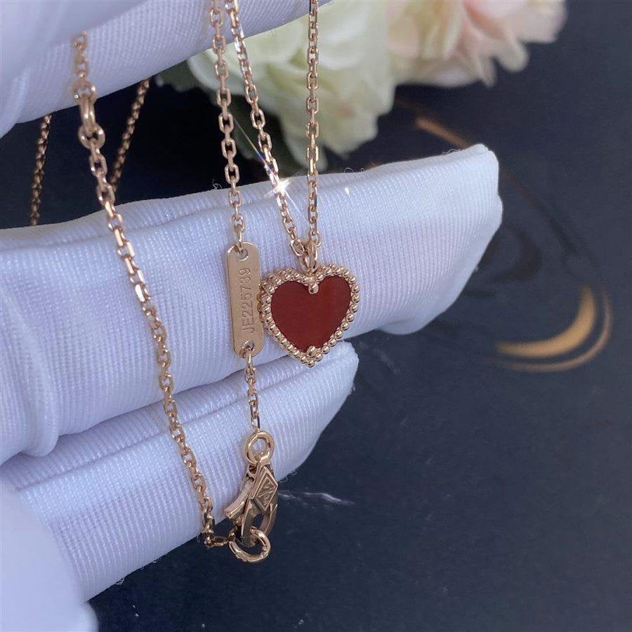 [LORA]SWEET CLOVER CARNELIAN HEART NECKLACE