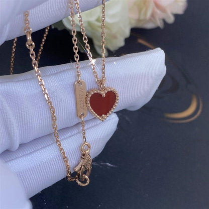 [LORA]SWEET CLOVER CARNELIAN HEART NECKLACE