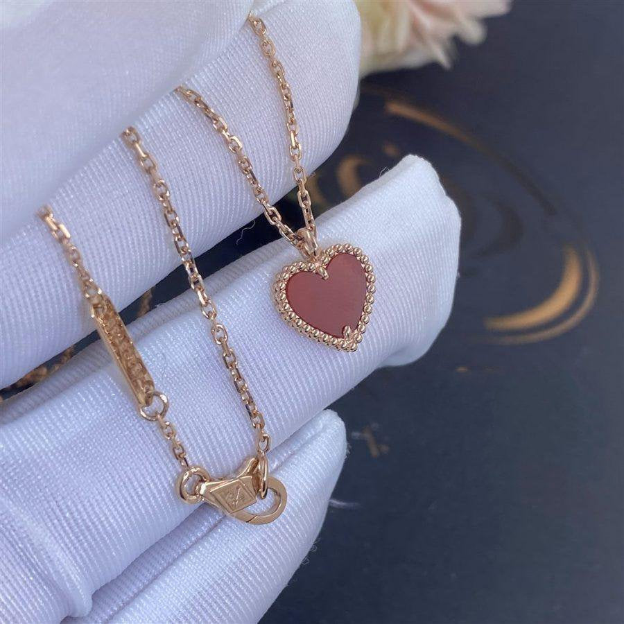 [LORA]SWEET CLOVER CARNELIAN HEART NECKLACE