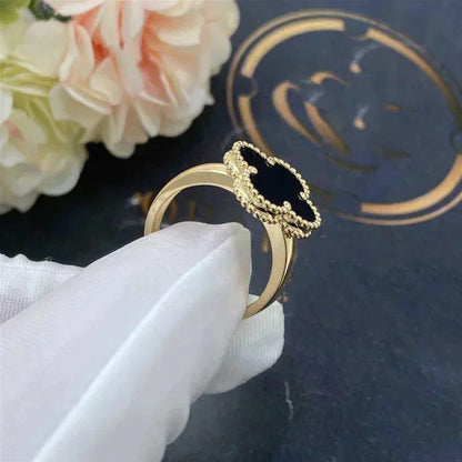 [LORA]CLOVER ONYX RING
