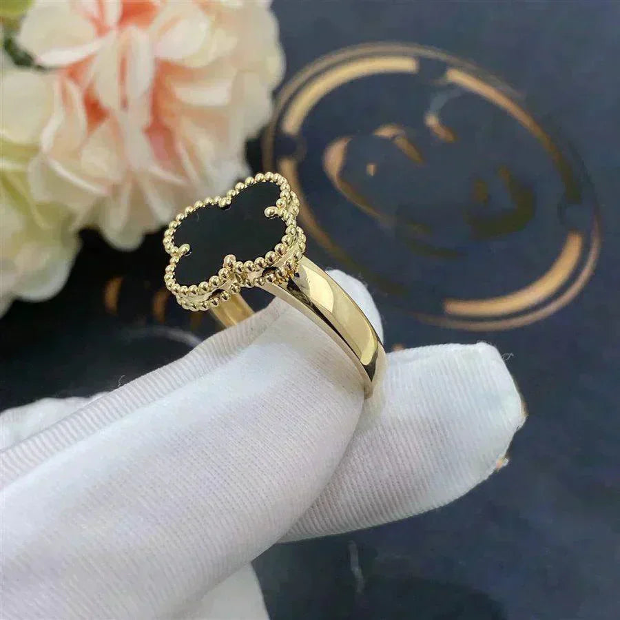 [LORA]CLOVER ONYX RING