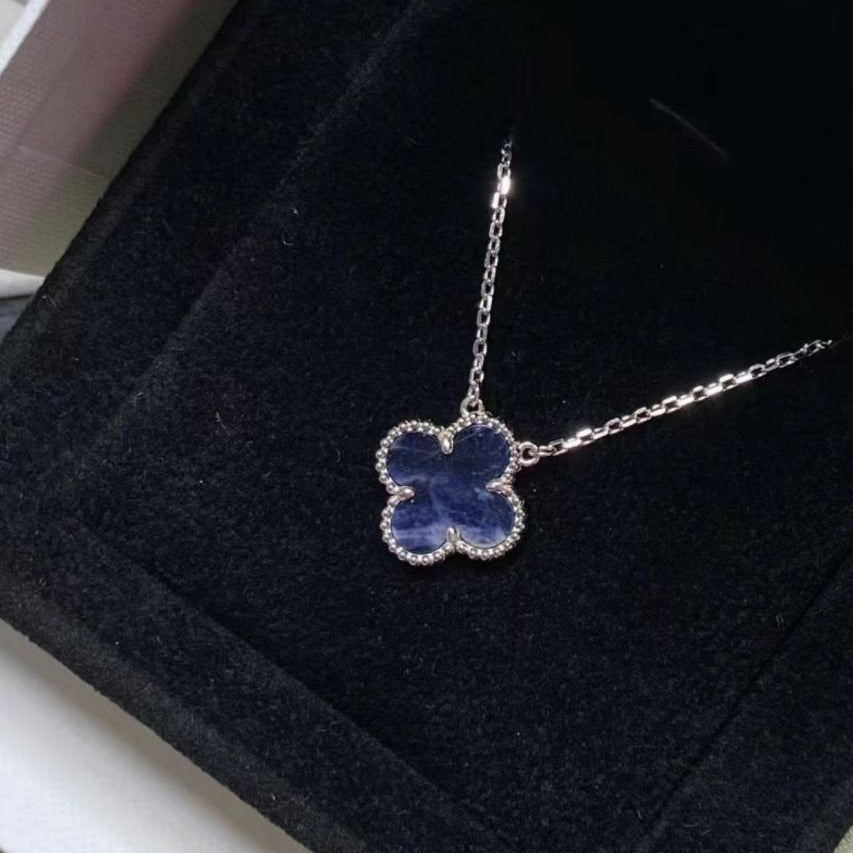 [LORA]CLOVER 15MM PIETERSITE NECKLACE SILVER