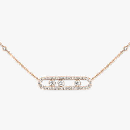 [LORA]  Move Pave_ Rose Gold Diamond Necklace