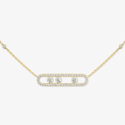 [LORA]  Move Pave_ Rose Gold Diamond Necklace