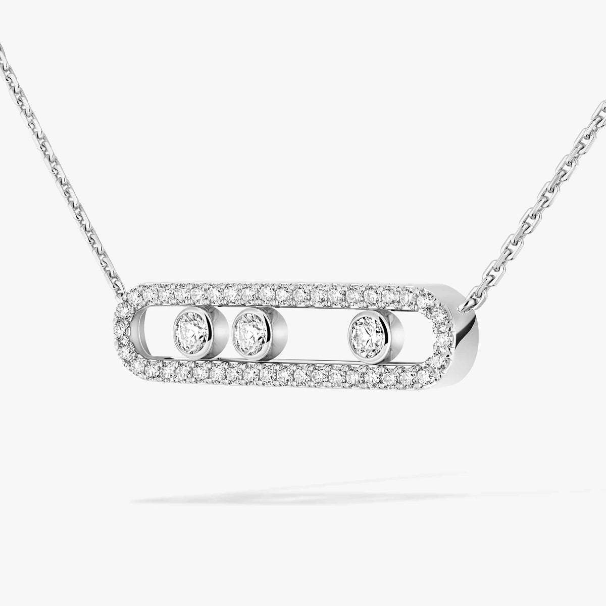 [LORA]  Move Pave_ Rose Gold Diamond Necklace
