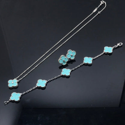 [LORA]CLOVER 1 DIAMOND BLUE SKY SILVER EARRINGS
