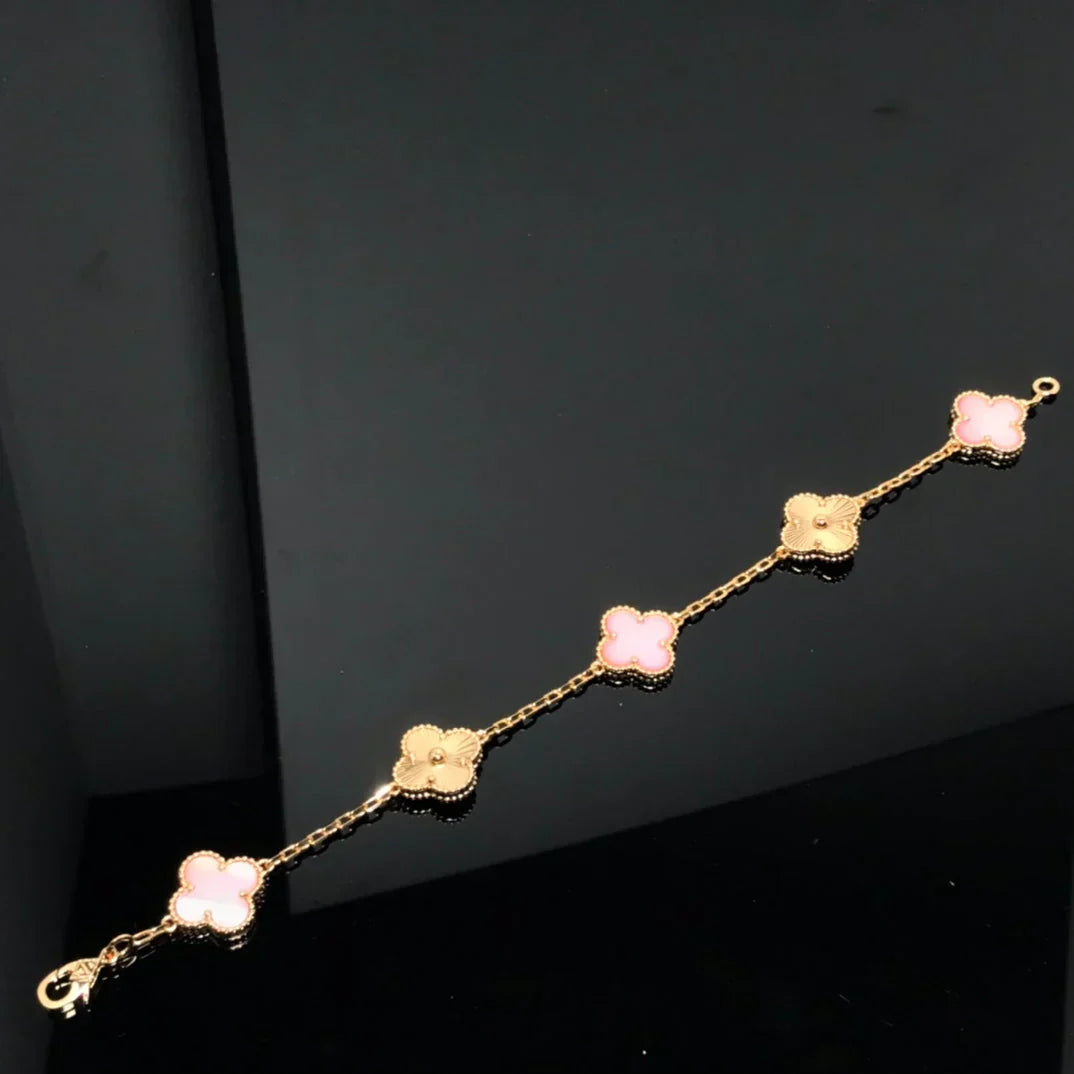 [Lora] CLOVER 5 MOTIFS  PINK MOP BRACELET COLLECTION