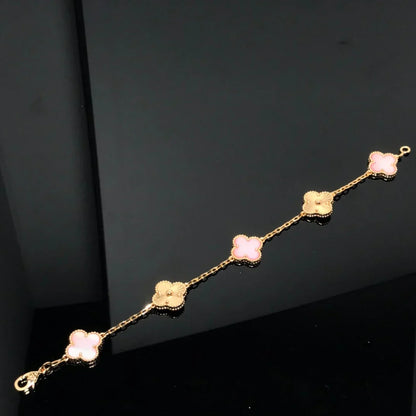 [Lora] CLOVER 5 MOTIFS  PINK MOP BRACELET COLLECTION