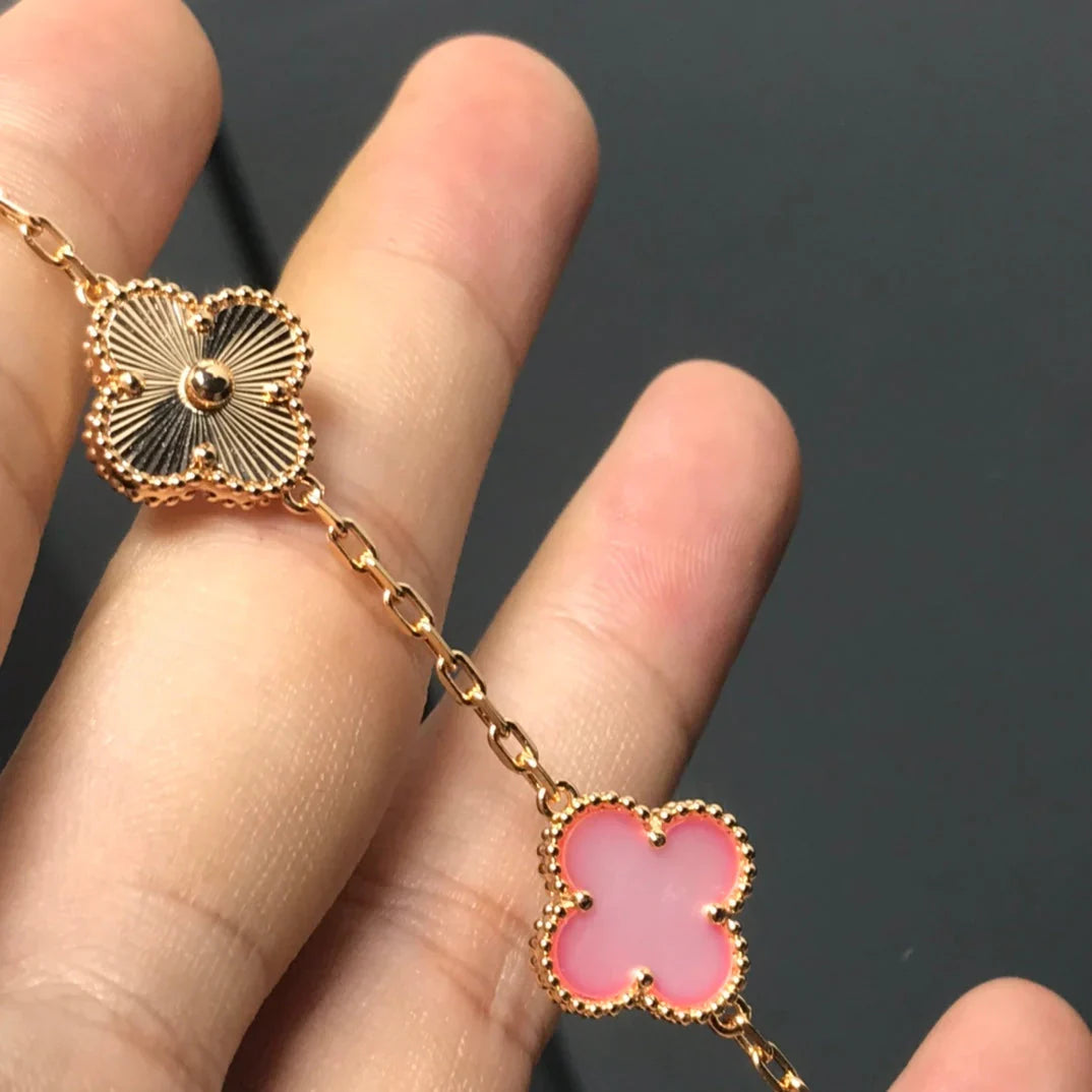 [Lora] CLOVER 5 MOTIFS  PINK MOP BRACELET COLLECTION