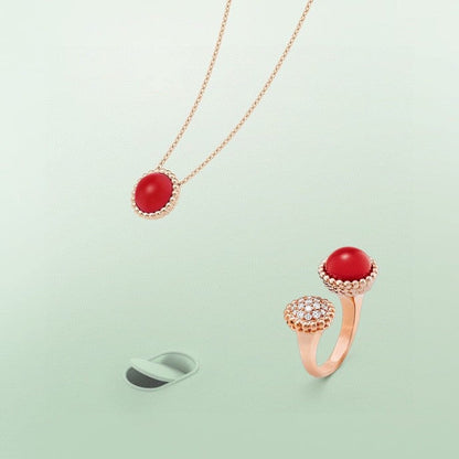 [LORA]PERLEE COULEURS DIAMOND ROSE GOLD BETWEEN THE FINGER RING