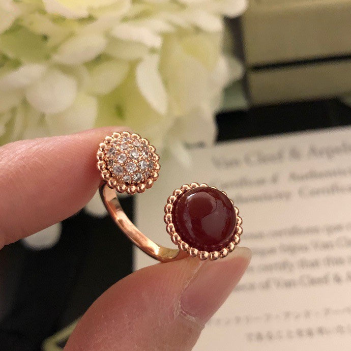 [LORA]PERLEE COULEURS DIAMOND ROSE GOLD BETWEEN THE FINGER RING
