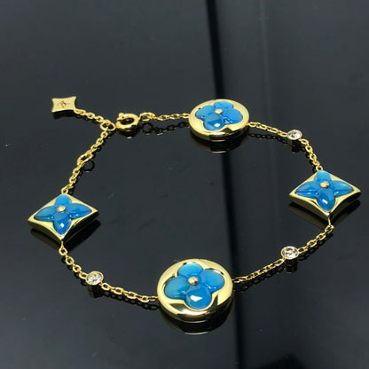 [LORA]STAR AND SUN 4 MOTIF BLUE BRACELET