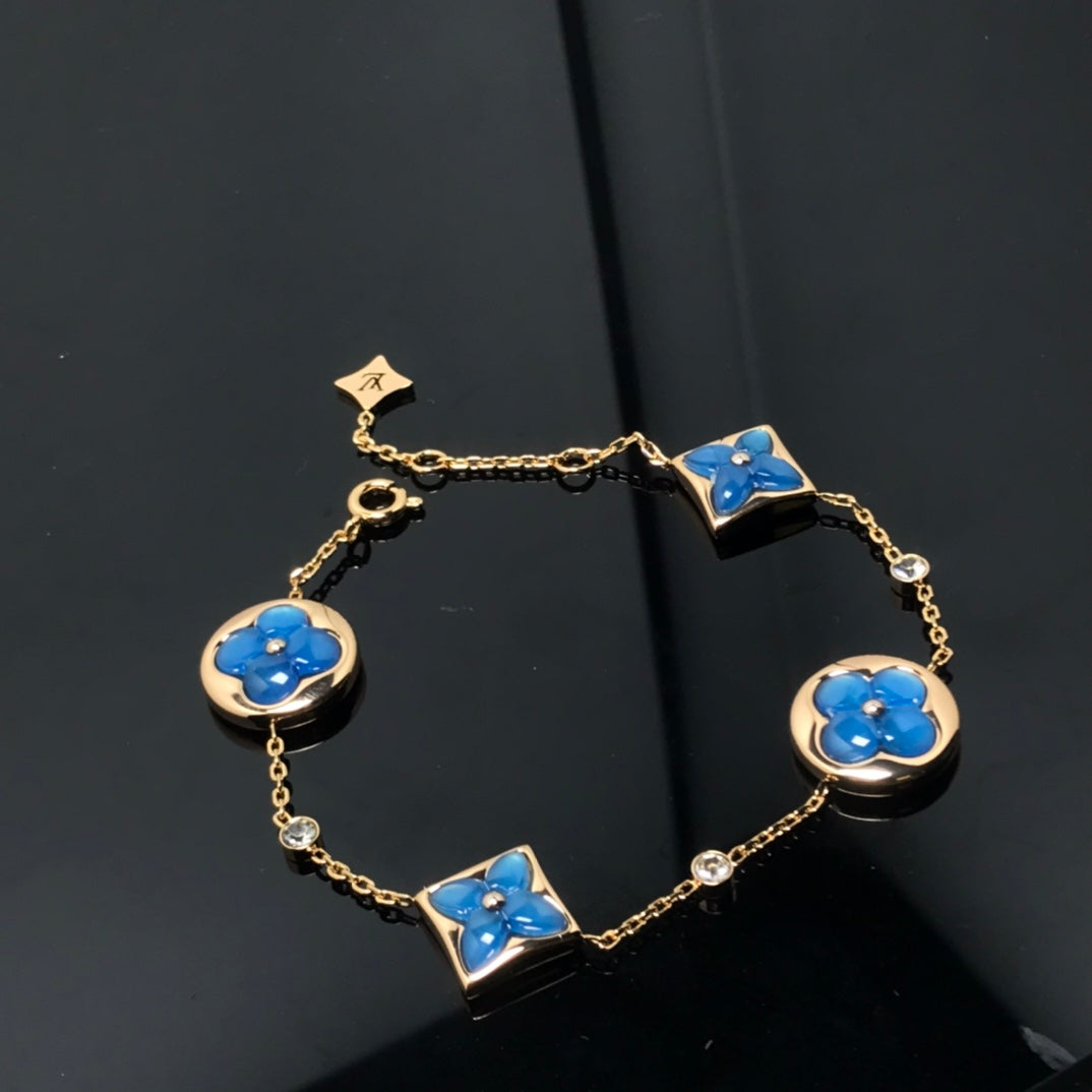 [LORA]STAR AND SUN 4 MOTIF BLUE BRACELET
