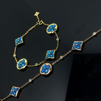 [LORA]STAR AND SUN 4 MOTIF BLUE BRACELET