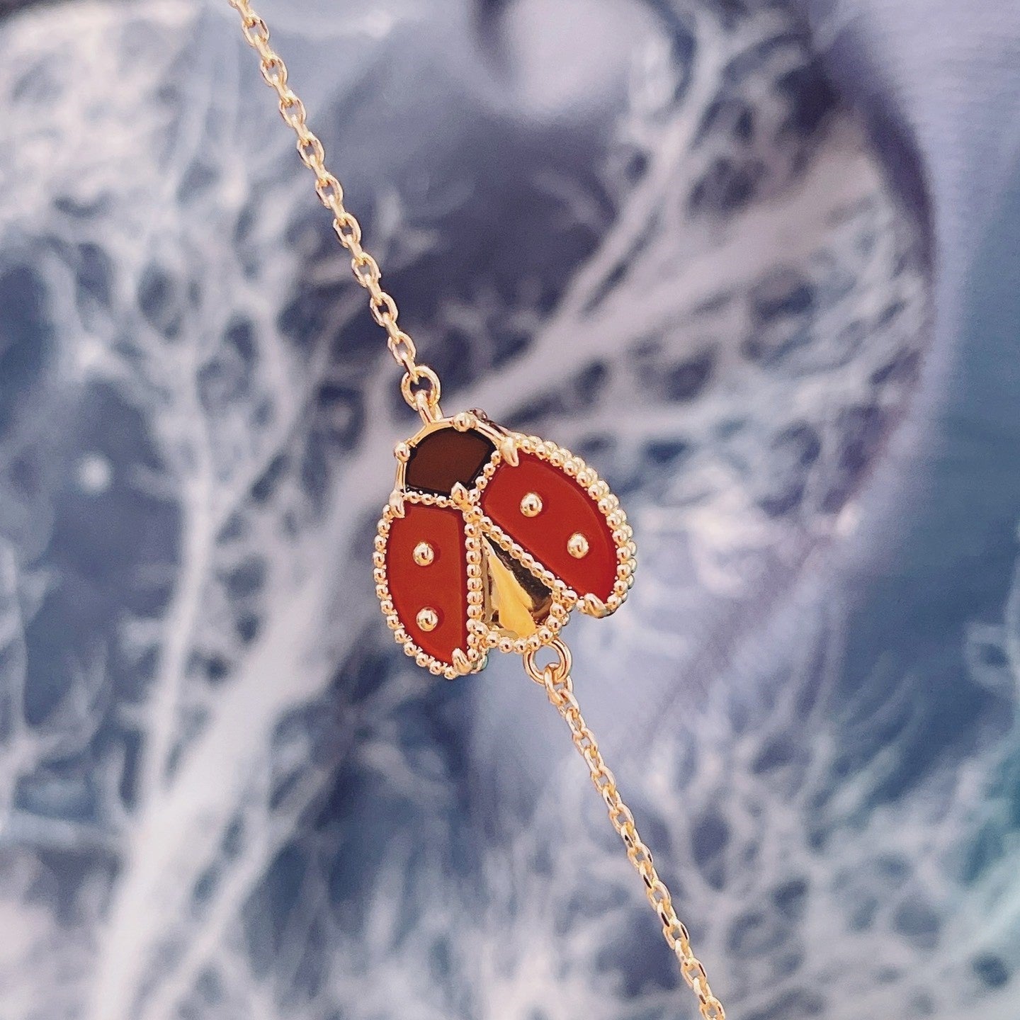 [Lora]LUCKY SPRING 1 MOTIF PINK GOLD BRACELET