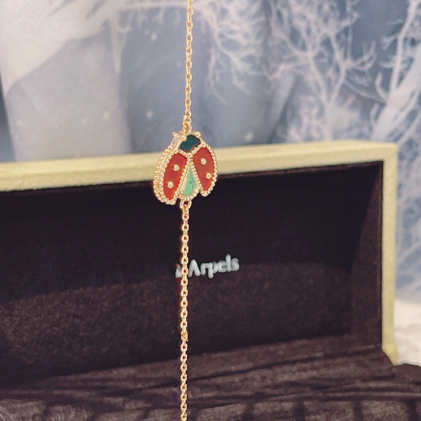 [Lora]LUCKY SPRING 1 MOTIF PINK GOLD BRACELET