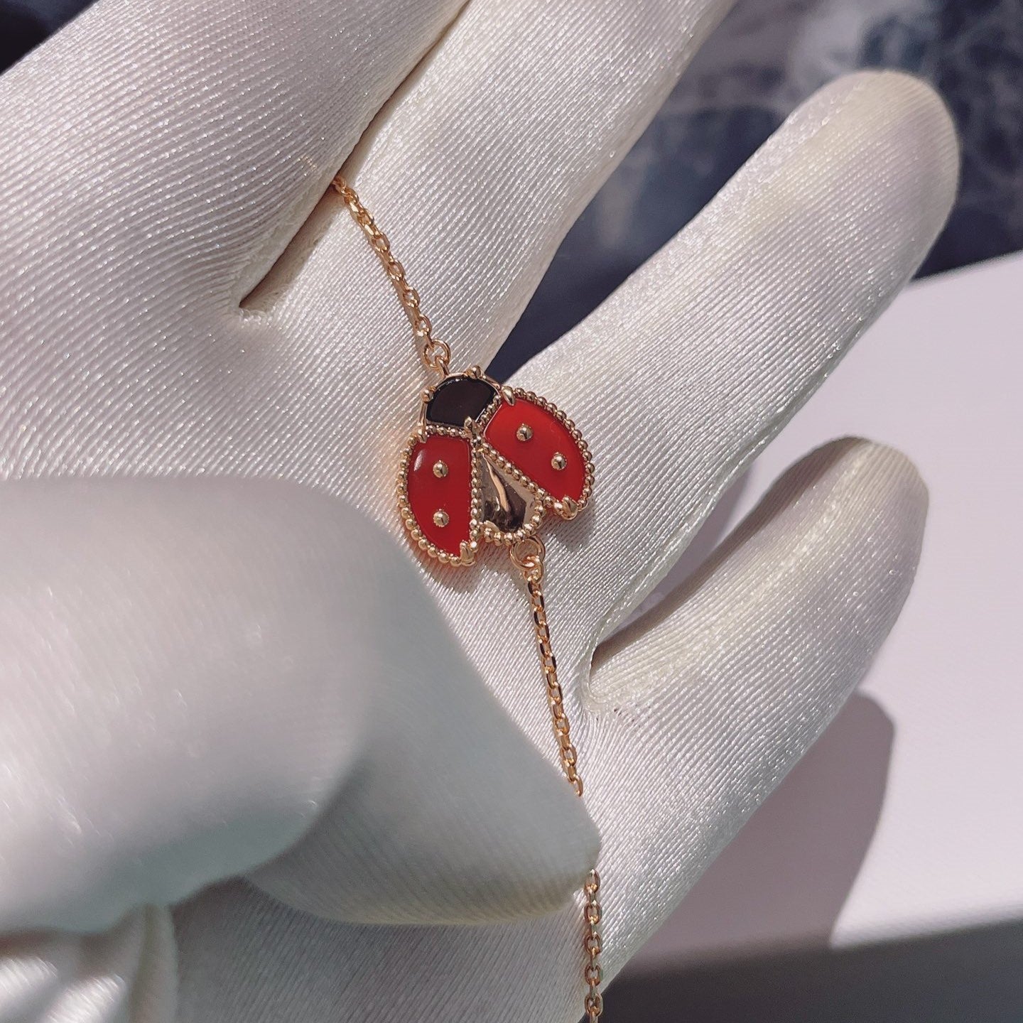 [Lora]LUCKY SPRING 1 MOTIF PINK GOLD BRACELET