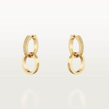 [LORA] LOVE 3.3MM DANGLE HALF DIAMOND EARRINGS