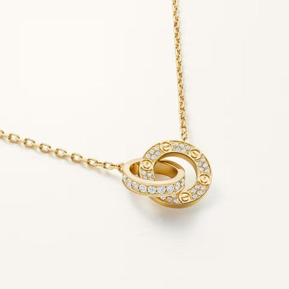 [LORA] LOVE  FULL DIAMOND PENDANT NECKLACE