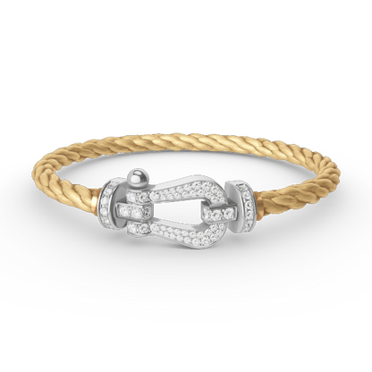 [LORA]FORCE LARGE HORSESHOE FULL DIAMOND BRACELET SILVER