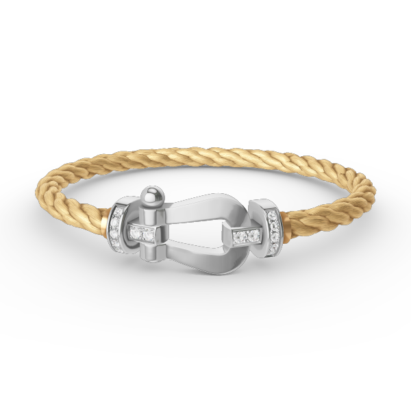 [LORA]FORCE LARGE HORSESHOE HALF DIAMOND BRACELET SILVER