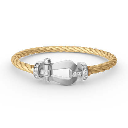 [LORA]FORCE LARGE HORSESHOE HALF DIAMOND BRACELET SILVER