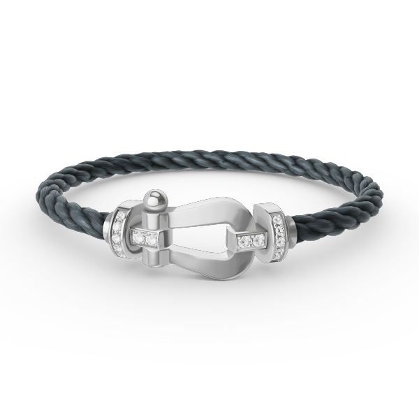 [LORA]FORCE LARGE HORSESHOE HALF DIAMOND BRACELET SILVER