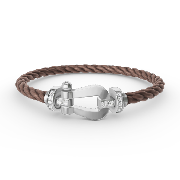 [LORA]FORCE LARGE HORSESHOE HALF DIAMOND BRACELET SILVER