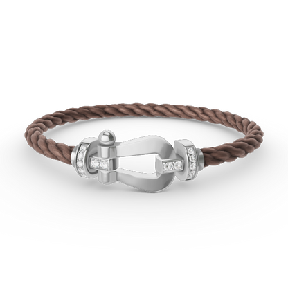 [LORA]FORCE LARGE HORSESHOE HALF DIAMOND BRACELET SILVER