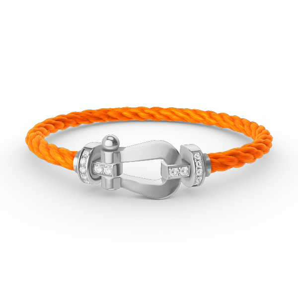 [LORA]FORCE LARGE HORSESHOE HALF DIAMOND BRACELET SILVER