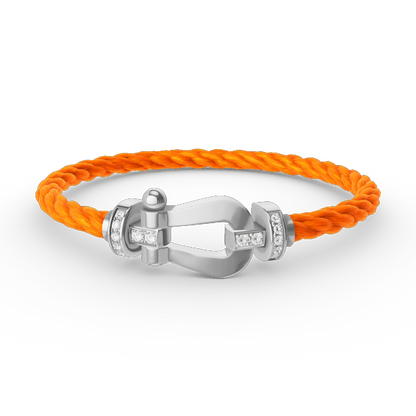 [LORA]FORCE LARGE HORSESHOE HALF DIAMOND BRACELET SILVER