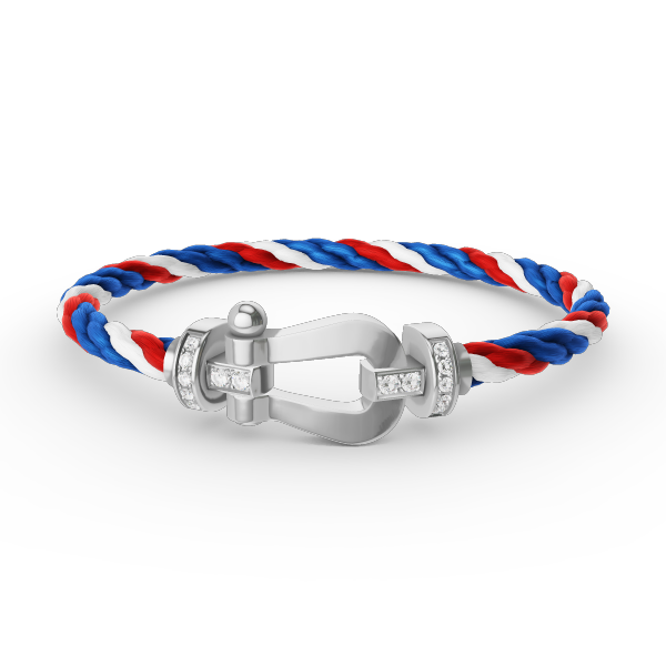 [LORA]FORCE LARGE HORSESHOE HALF DIAMOND BRACELET SILVER