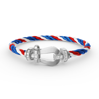 [LORA]FORCE LARGE HORSESHOE HALF DIAMOND BRACELET SILVER
