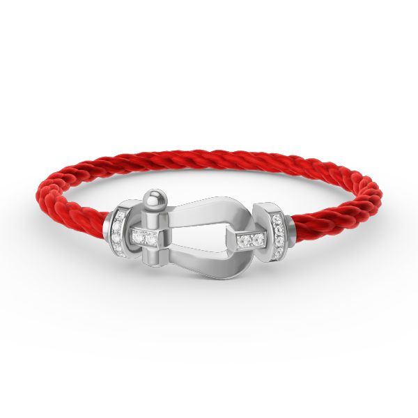 [LORA]FORCE LARGE HORSESHOE HALF DIAMOND BRACELET SILVER