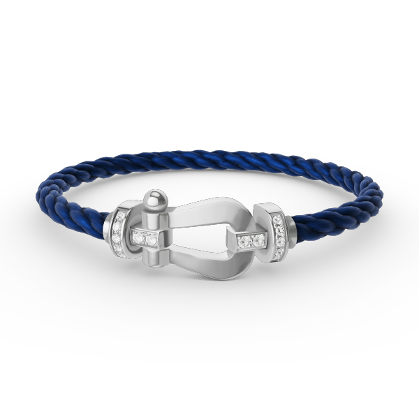 [LORA]FORCE LARGE HORSESHOE HALF DIAMOND BRACELET SILVER