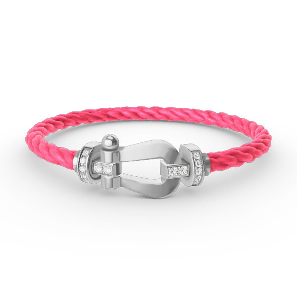 [LORA]FORCE LARGE HORSESHOE HALF DIAMOND BRACELET SILVER