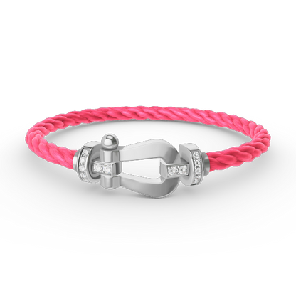 [LORA]FORCE LARGE HORSESHOE HALF DIAMOND BRACELET SILVER