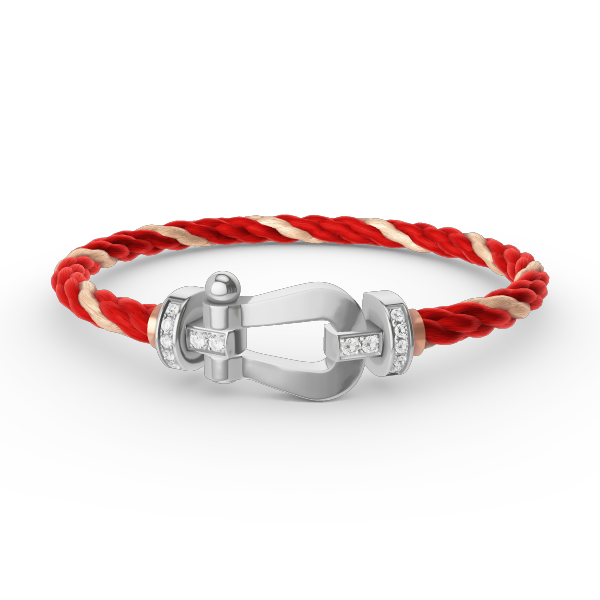 [LORA]FORCE LARGE HORSESHOE HALF DIAMOND BRACELET SILVER