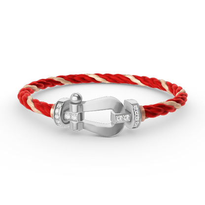 [LORA]FORCE LARGE HORSESHOE HALF DIAMOND BRACELET SILVER