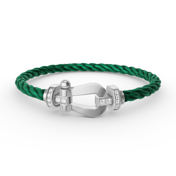 [LORA]FORCE LARGE HORSESHOE HALF DIAMOND BRACELET SILVER