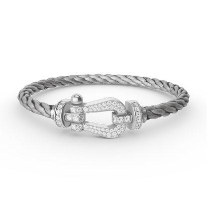 [LORA]FORCE LARGE HORSESHOE FULL DIAMOND BRACELET SILVER