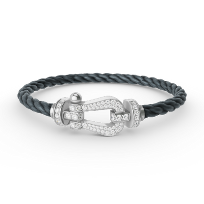 [LORA]FORCE LARGE HORSESHOE FULL DIAMOND BRACELET SILVER
